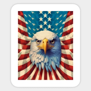 USA America Fourth of July Op Art Bald Eagle July 4th Sticker